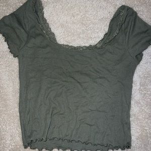 Green crop top